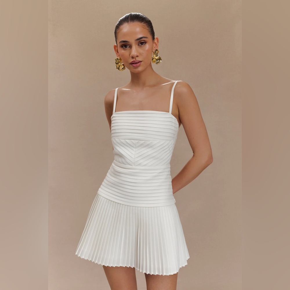 MESHKI - Rylee Multi Pleat Mini Dress